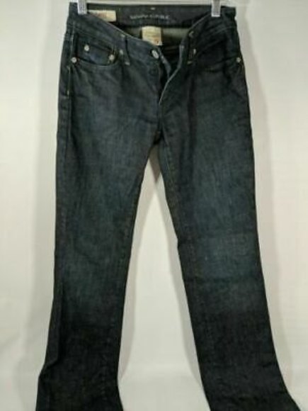 Banana Republic Jeans Women's Size 0 28 Straight Mid Rise Dark Wash 34 inseam - Picture 1 of 12